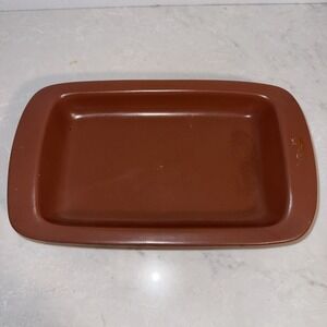 Vintage Haeger Pottery Brown  Red  Rectangle Serving Dish  #3881 Made In USA